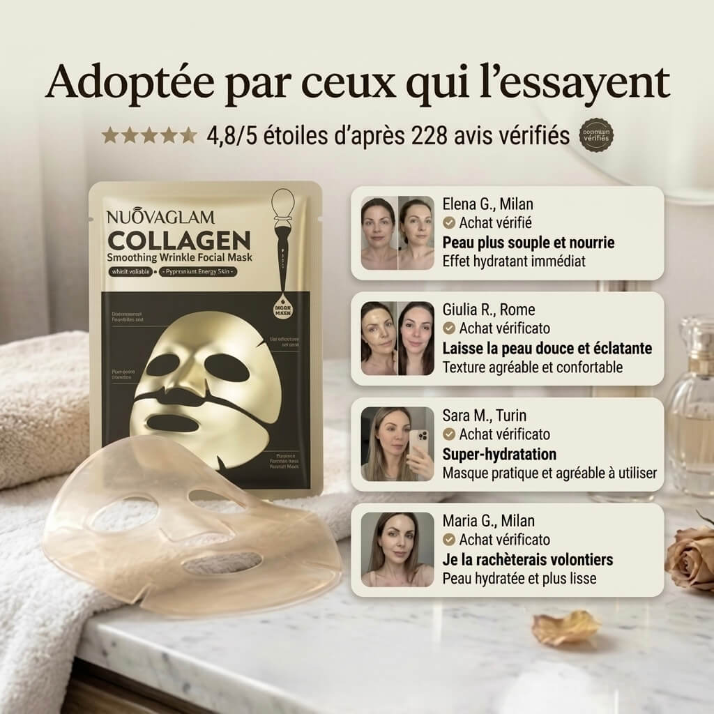 NuovaGlam™ - Masque hydrogel au collagène doré